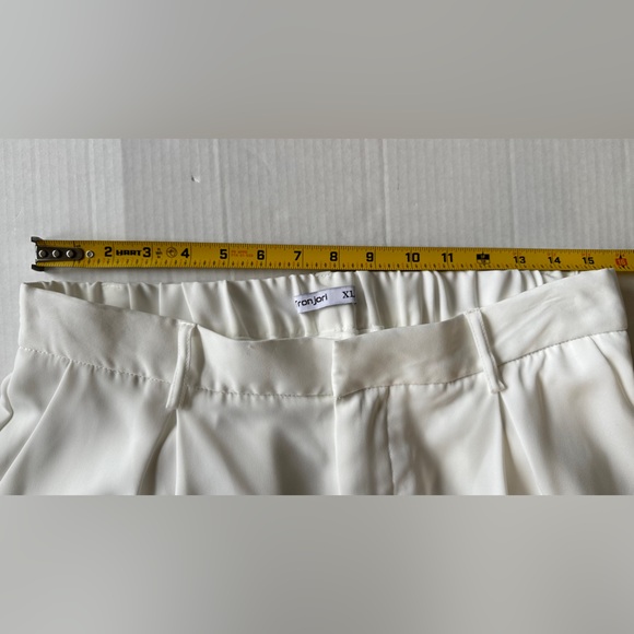 Tronjori Women's High Waist Casual Wide Leg Long Palazzo Pants in white XL - Picture 6 of 14